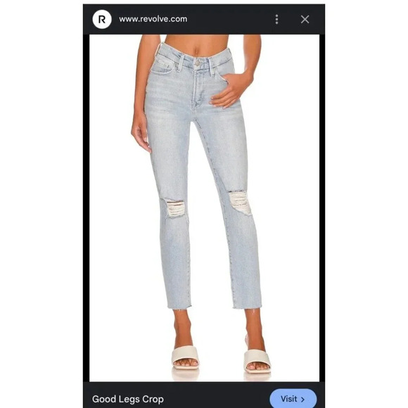 Good American NWT Good Legs Good Crop  Skinny Jean Size 18 Light Wash Revolve - Picture 2 of 12